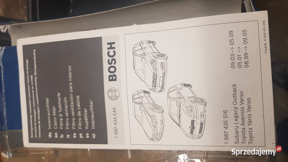 filtr powietrza kabinowyPPYŁKOWY BOSCH podkarpackie Sanok