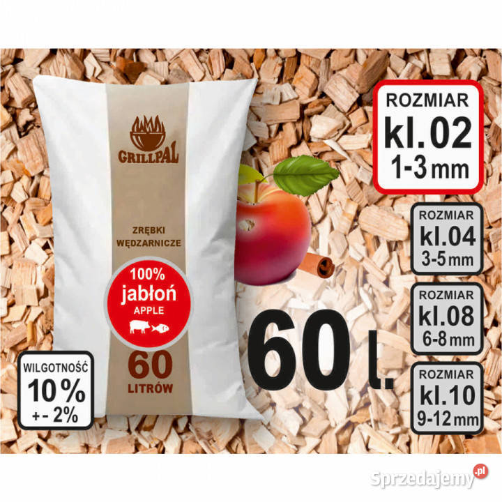 Zrębki wędzarnicze JABŁOŃ KL-02/60L GRILLPAL