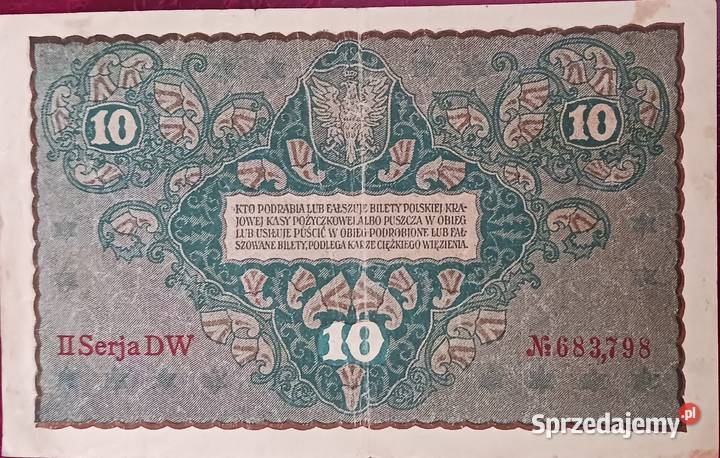 10 Marek Polskich 23 VIII 1919 rII seria DW Konin