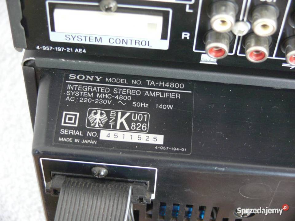 Wzmacniacz korektor CD i tuner Sony MHC4800 pomorskie Gdańsk sprzedam