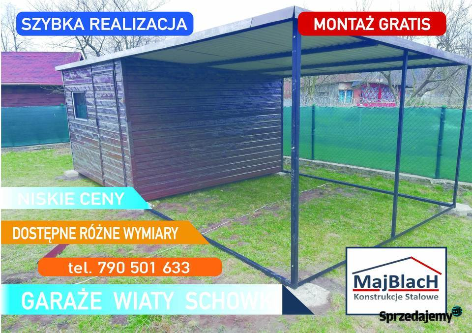 Garaż Blaszany z zadaszeniem Wiata Zadaszenie Szczecinek