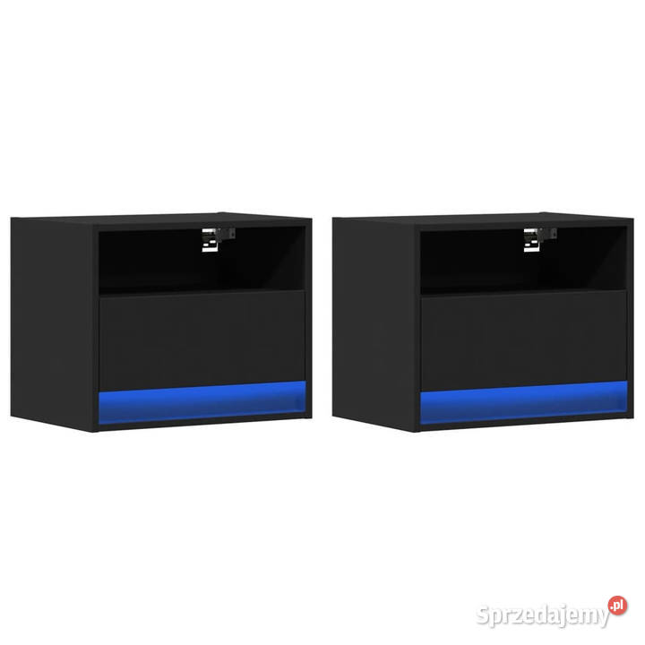 Wiszące szafki nocne z LED 2 czarne WM852064 mazowieckie