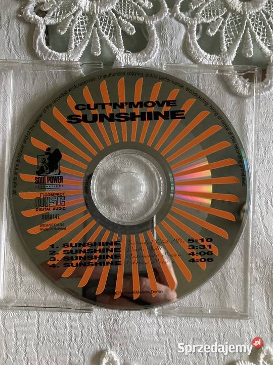 Płyta CD Single Cut N Move Sunshine Lata 90