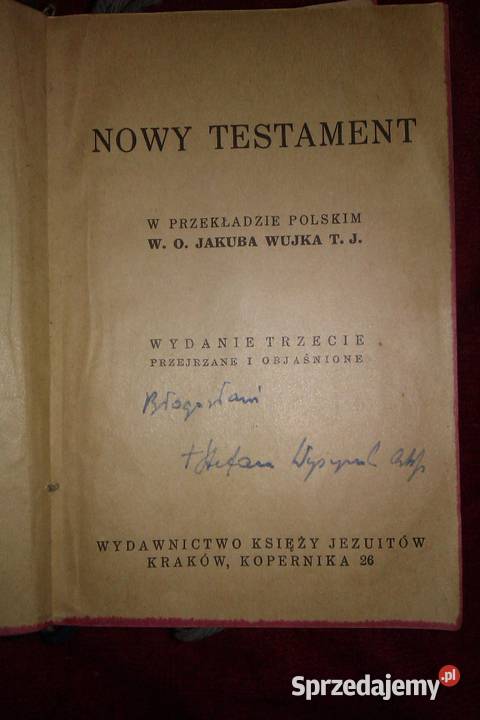 NT WOJaKUBA WUJKA TJ z 1951 z dedykcją Prymasa