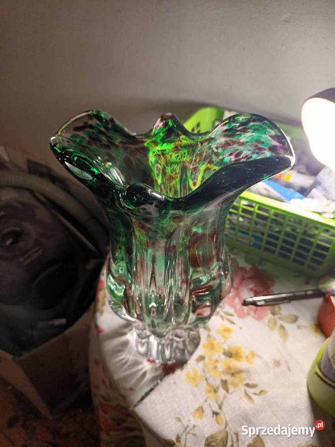 Wazon artystyczny z grubego szkła Porcelana i szkło Bielsko-Biała