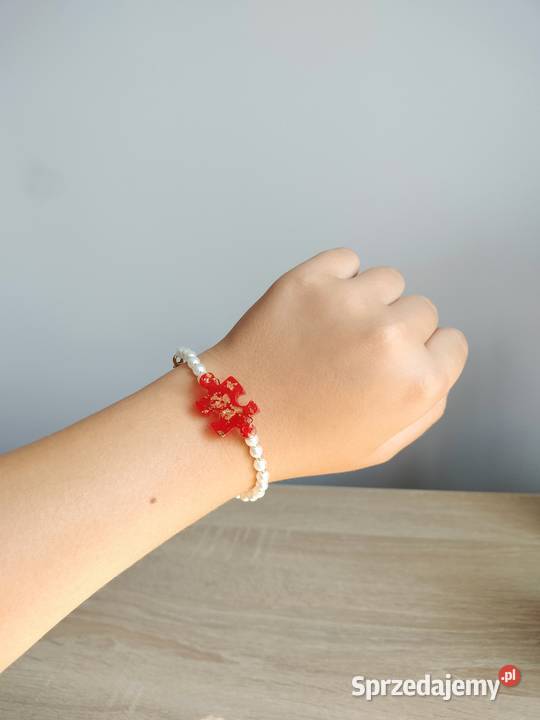 Bransoletka z koralików i żywicy Pszów