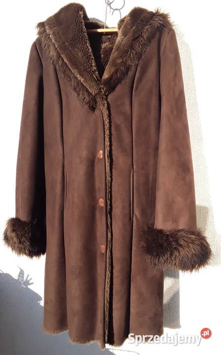 Kożuch z kołnierzem szalowym i kapturem rM Warszawa sprzedam