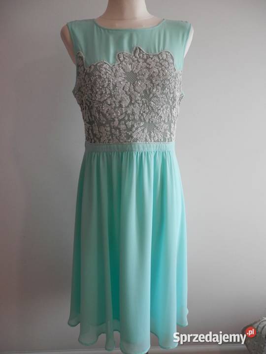 Sukienka Wieczorowa Imprezowa na Wesele Długość Midi