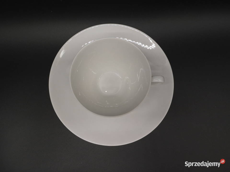 Filiżanka ze spodkiem Arzberg Biała Porcelana Raszków