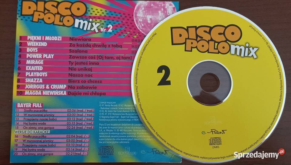 Disco Polo Mix 2 Bayer Full Karaoke CD Elbląg sprzedam
