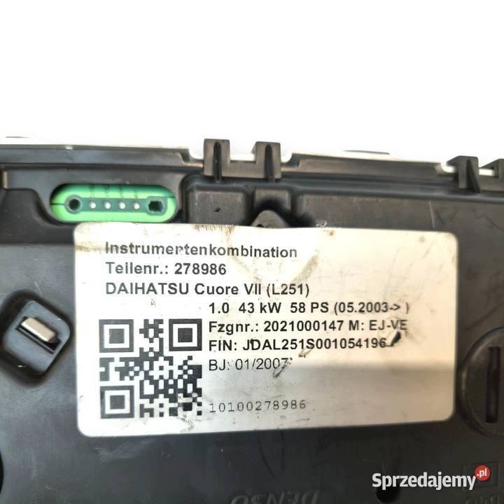LICZNIK ZEGARY Daihatsu Cuore VI 10 12V Benzyna osobowe Chełm sprzedam