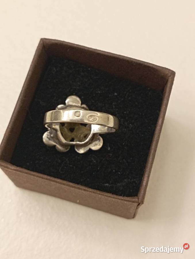 Pierścionek srebrny niezapominajki sprzedam
