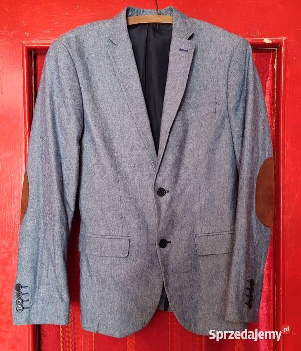 Błękitna męska marynarka HM r S Gdańsk