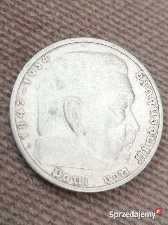 moneta 5 marek Niemcy 1935 Numizmatyka Wrocław