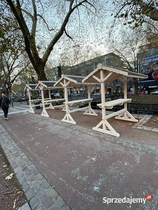 Drewniany Stragan Wiejski Stół Wiejski Biesiadny Parzymiechy