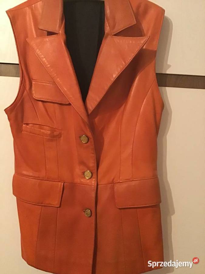 Śliczna oryginalna kamizelka z miękkiej skórki sprzedam