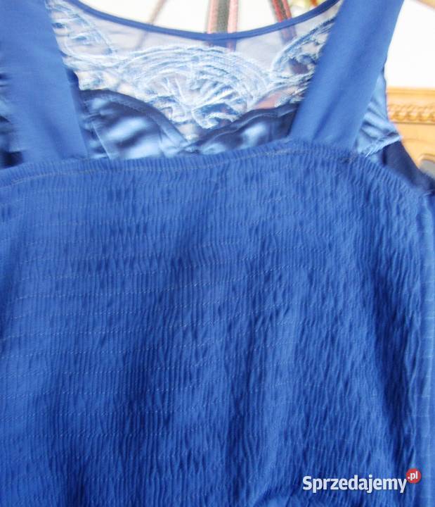 Suknia wieczorowa elegancka długa granatowa na Rozmiar 38(M) Spódnice i sukienki