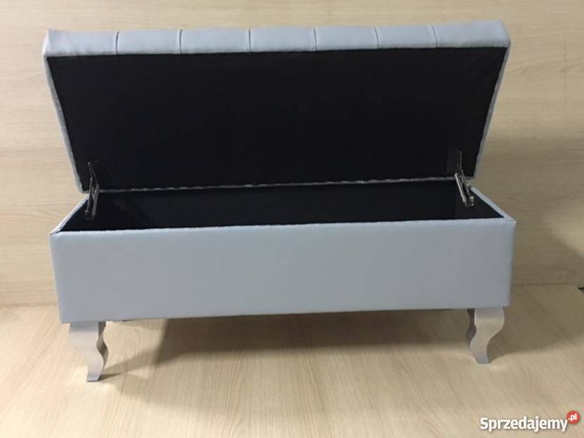 Szara elegancka pikowana Pufa kufer glamour Warszawa