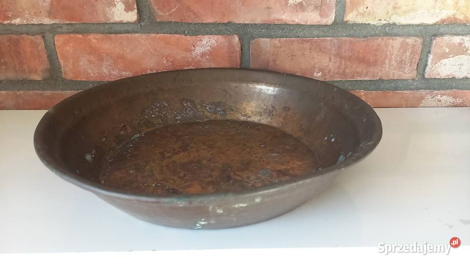 Miska metalowa mosiądzowana Taca 33 709 Antyki Gawroniec