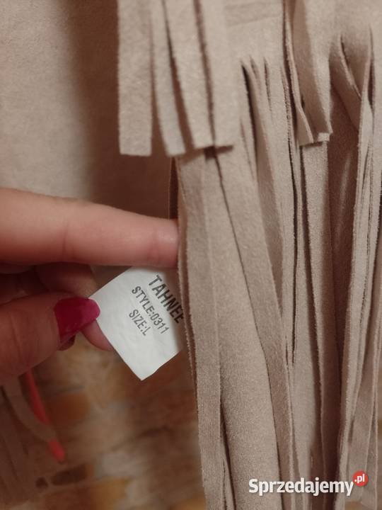 3849 ML Bogato zdobiona frędzlami Kamizelka Moda i Styl Kraków