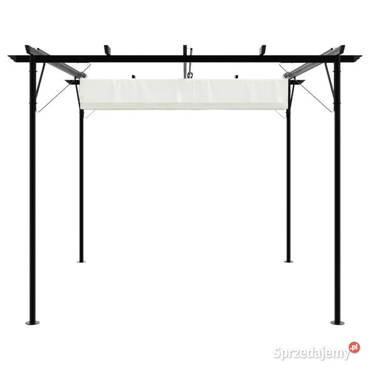 Pergola ze zwijanym dachem śmietankowa 3x3 m