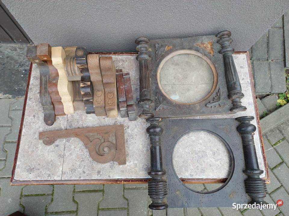 Drewniane elementy starych zegarów ślązak Tczew