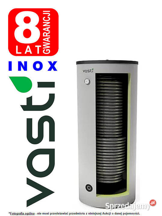 Zasobnik CWU INOX VASTI 200 L z 2 x Wężow do