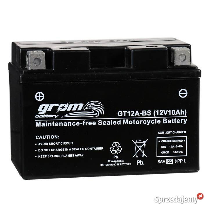 Akumulator motocyklowy GROM GT12ABS 12V 95Ah Szczecin