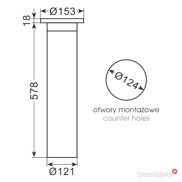 Dozownik kubków do zabudowy DZ C2210C pojemność Barczewo
