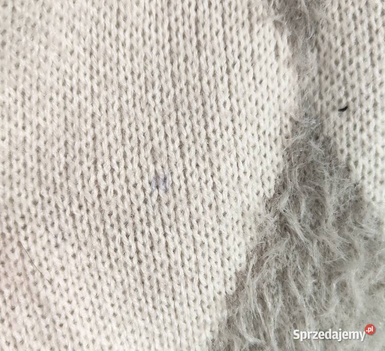 Miętowy sweter M 38 kratka romby szachownica Szczecin