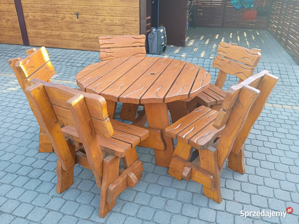 Komplet ogrodowy z drewna Kowalki sprzedam