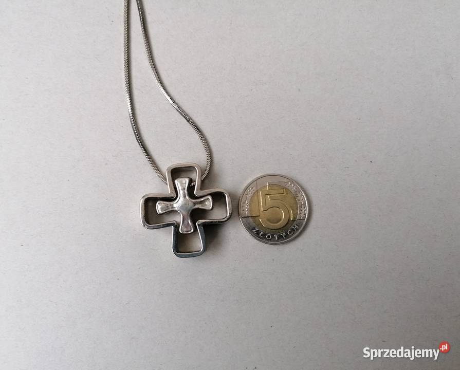 SRERNY KRZYŻ Z CYRKONIĄ STAL Łódź sprzedam
