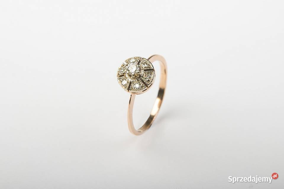 11319 Złoty pierścionek z diamentami śląskie