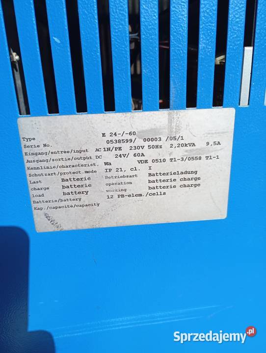 Prostownik ładowarka prostownik 24V 60A do wózka