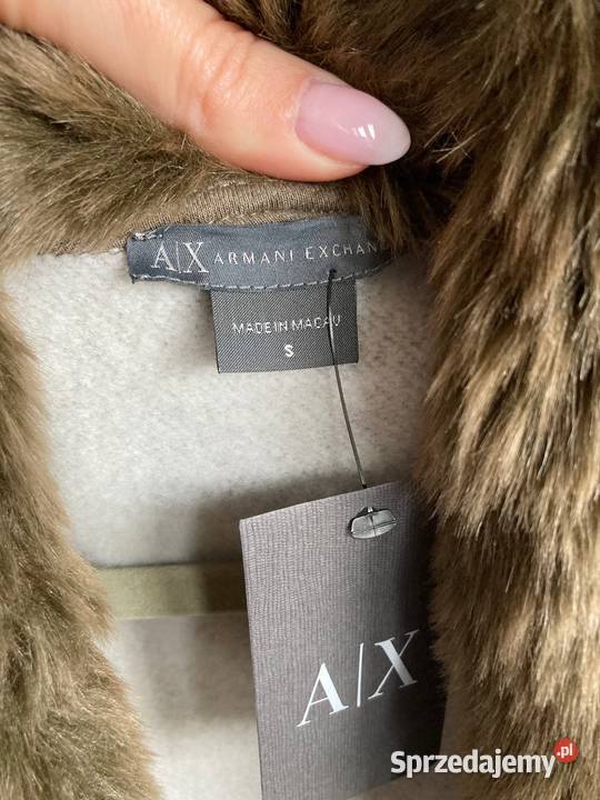 Nowy luksusowy brązowy żakiet bluza Armani Bez wzoru Nisko