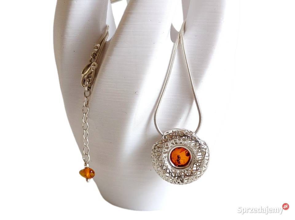 7519 Srebrny Donut z Bursztynem opolskie