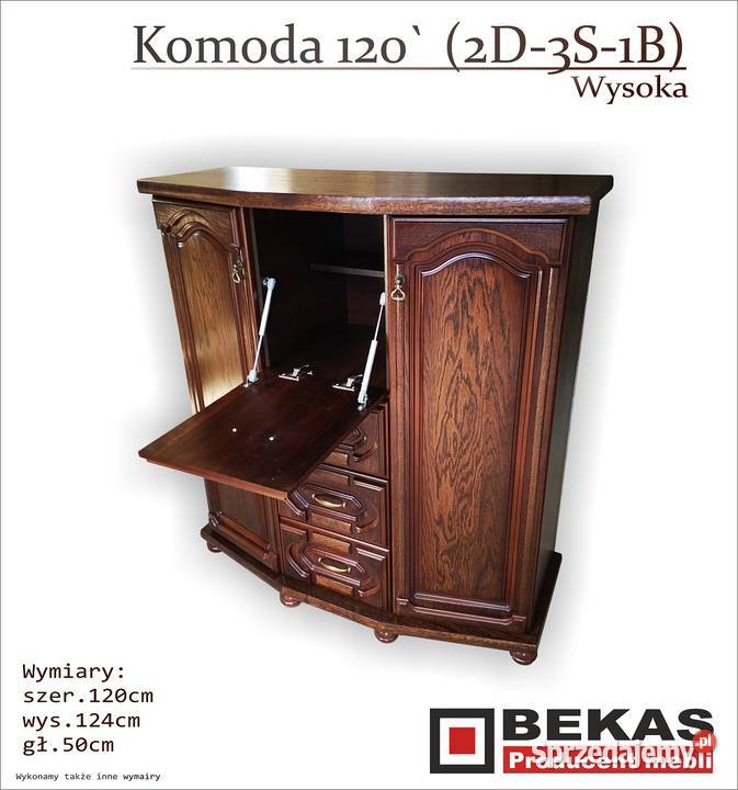Wysoka Stylowa Komoda Barek 120 x 120 2D3s1B Legionowo