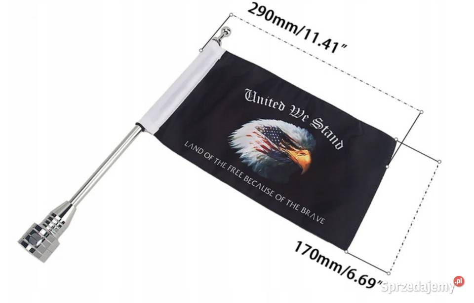 Maszt chromowany z flagą na motocykl jacht rower Sosnowiec