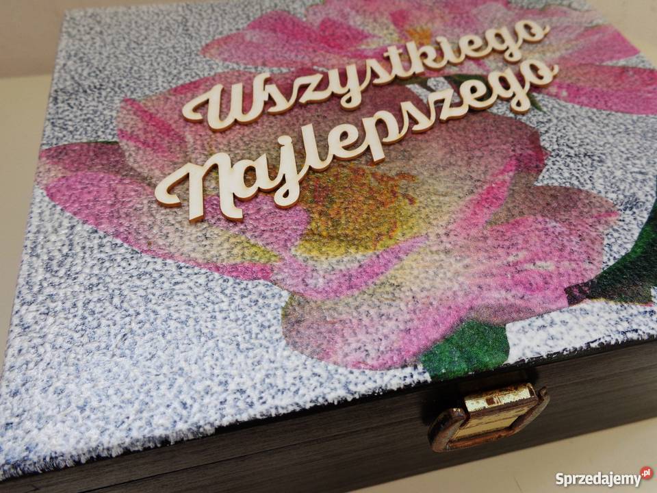 KWIAT JABŁONI Drewniana ozdobna skrzyneczka na wielokolorowy Warszawa