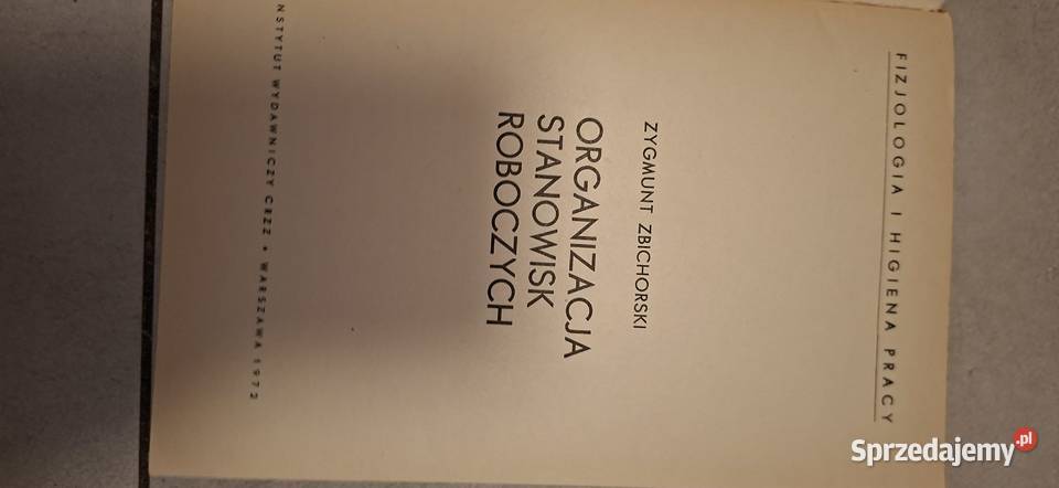 Organizacja stanowisk roboczych 1 wydanie PRL Antykwariat Łęczyca