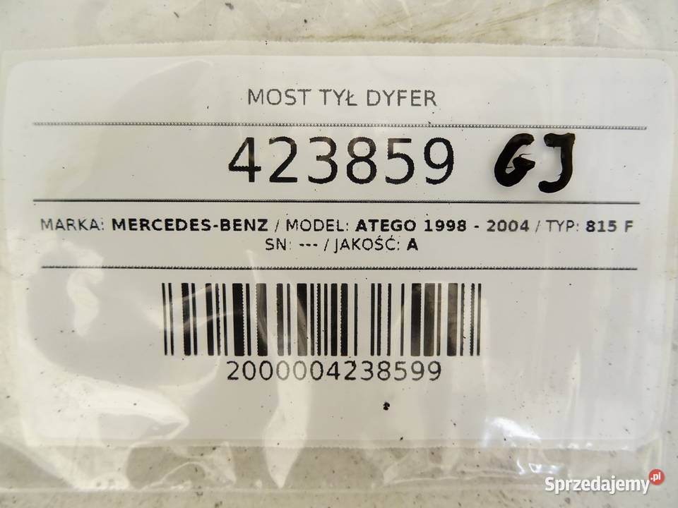 MOST TYŁ DYFER MERCEDES ATEGO 43 152156 9804