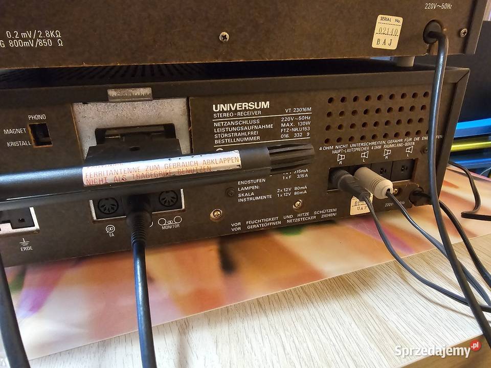 Zestaw hifi iniversum amplituner VT 23016M deck Ludwinowo