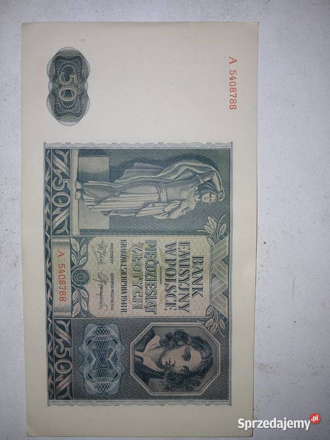 Banknot 50 Kraków 1 sierpnia 1941r Gorzkowice