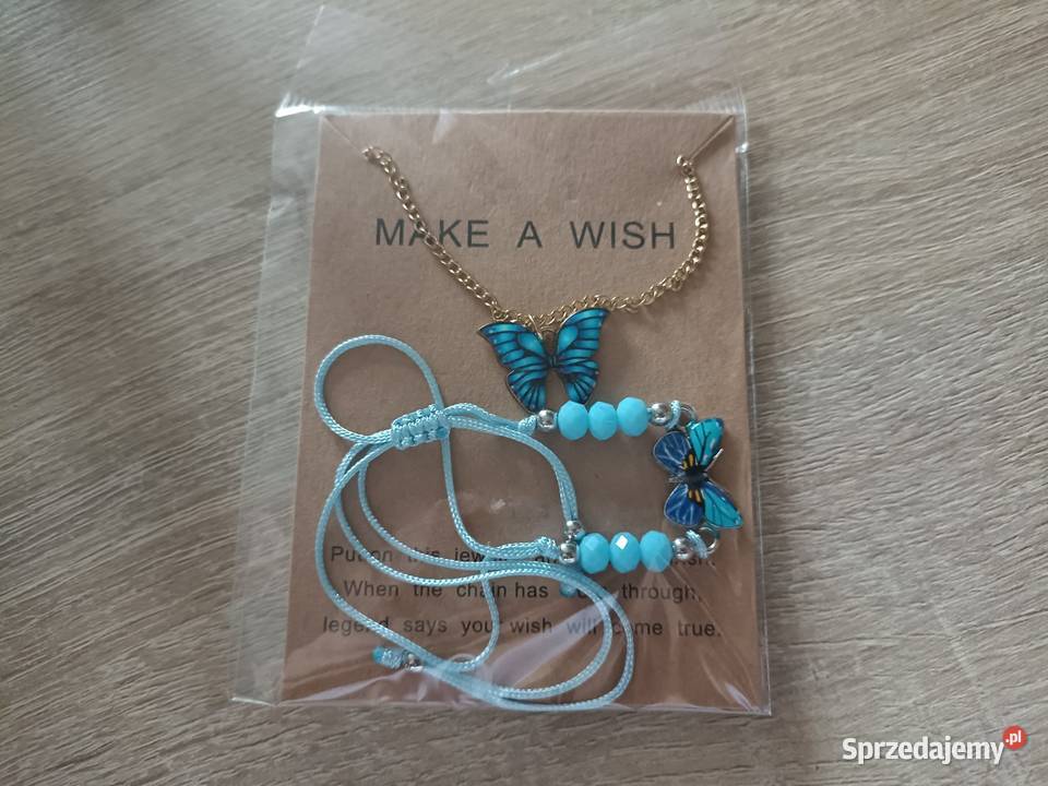 Naszyjnik damski niebieski motyl plus Kwidzyn