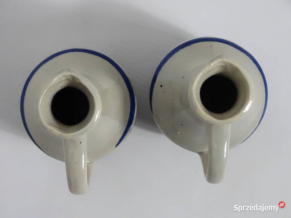 Komplet Ceramicznych Dzbanków na Olej i Ocet Dzbanki, karafki i mleczniki lubelskie Biłgoraj