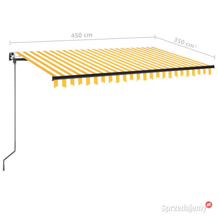Ręcznie zwijana markiza z LED 450x350 żółtobiała Warszawa