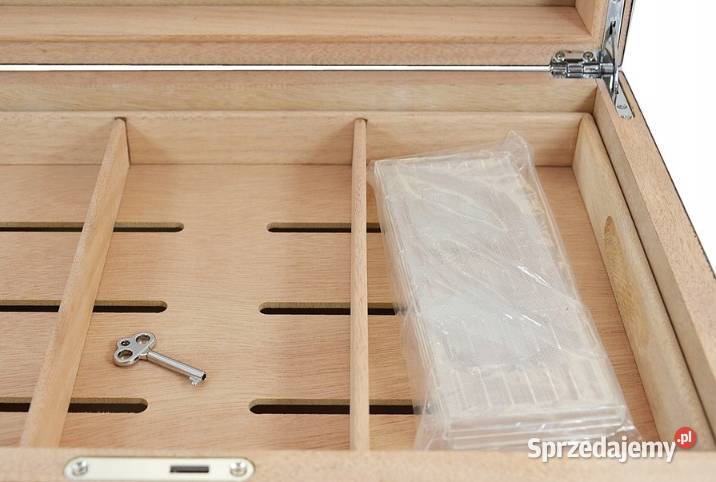 Humidor z Cedru i Szklaną Pokrywą Brązowy Ostrowy nad Okszą