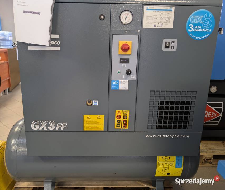 Kompresor śrubowy ATLAS COPCO GX3 FF używany