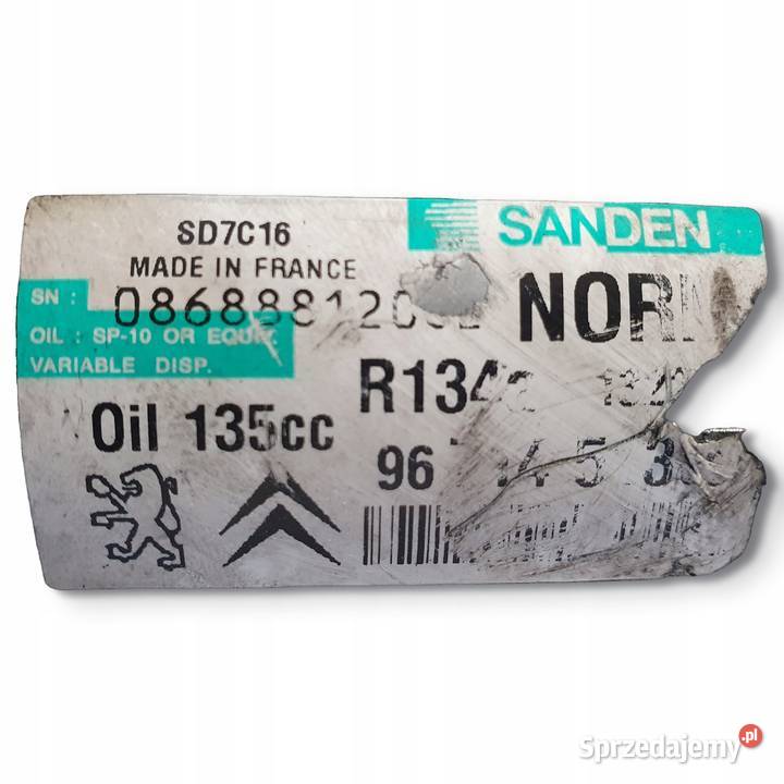 SPRĘŻARKA KLIMATYZACJI Peugeot 3008 20 HDI osobowe Chełm