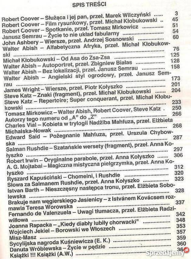 LITERATURA NA ŚWIECIE 1989 10 219 Warszawa